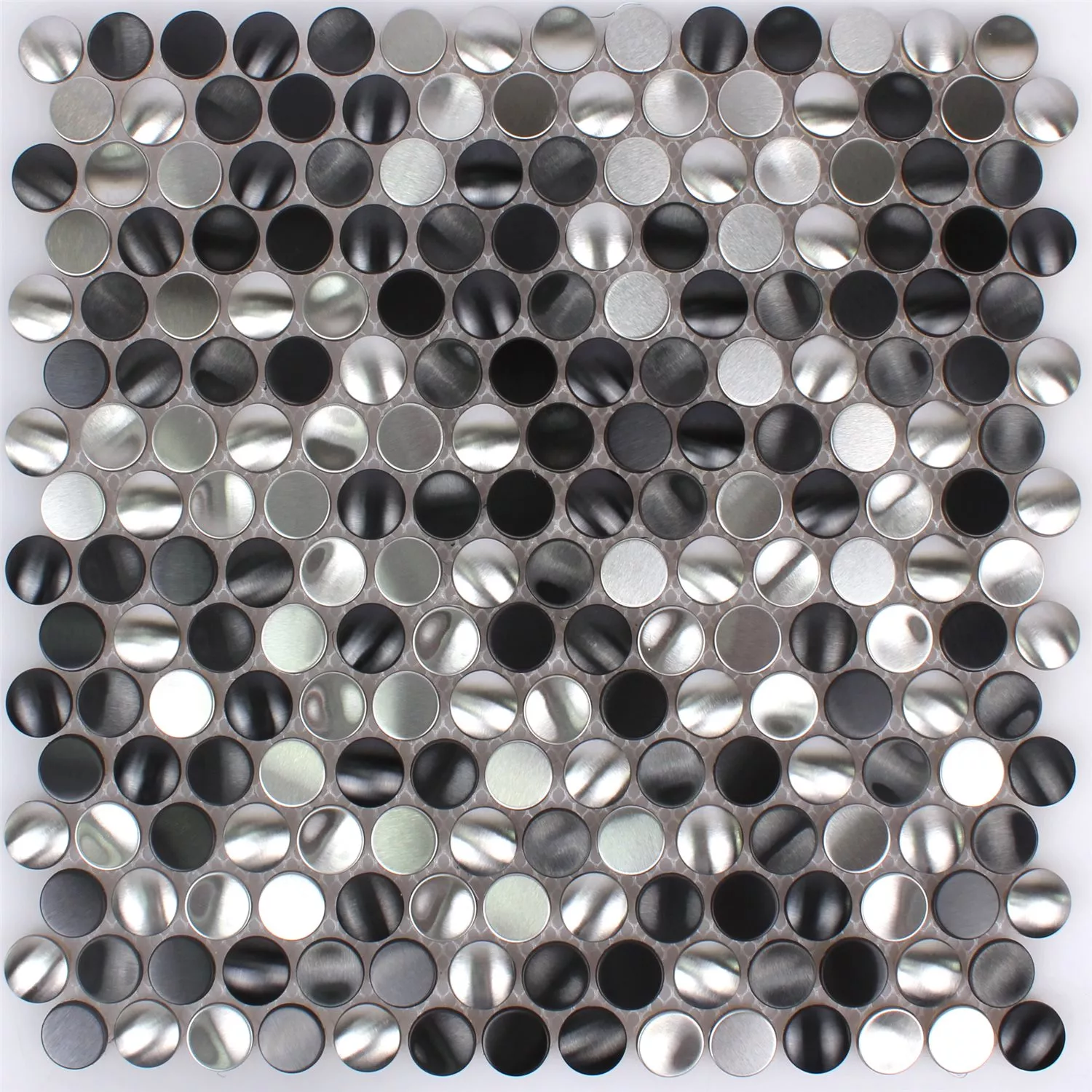 Sample Mosaic Tiles Stainless Steel Celeus Black Silver Waved