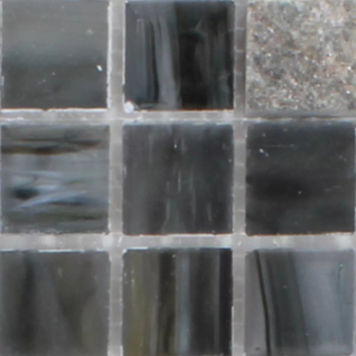 Mønster fra Glass Naturstein Mosaikk Daily Rush Svart Grå