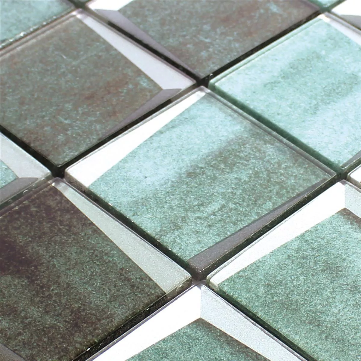 Mosaico De Cristal 3D Óptica Leonora Verde