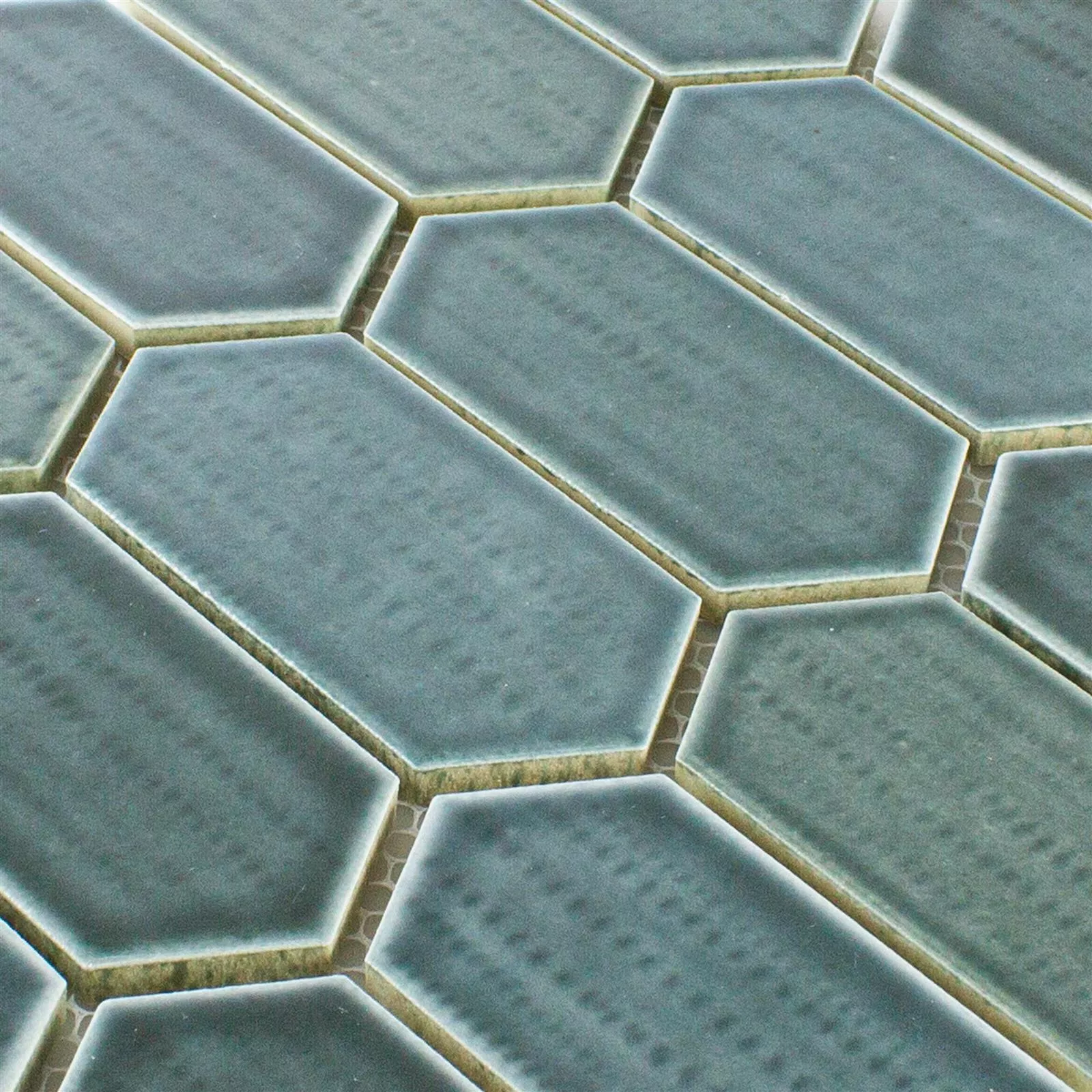 Prov Keramik Mosaik McCook Hexagon Lång Blå Grå