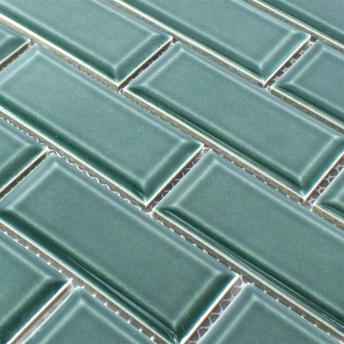 Padrão de Cerâmica Azulejo Mosaico StPauls Metro Faceta Verde