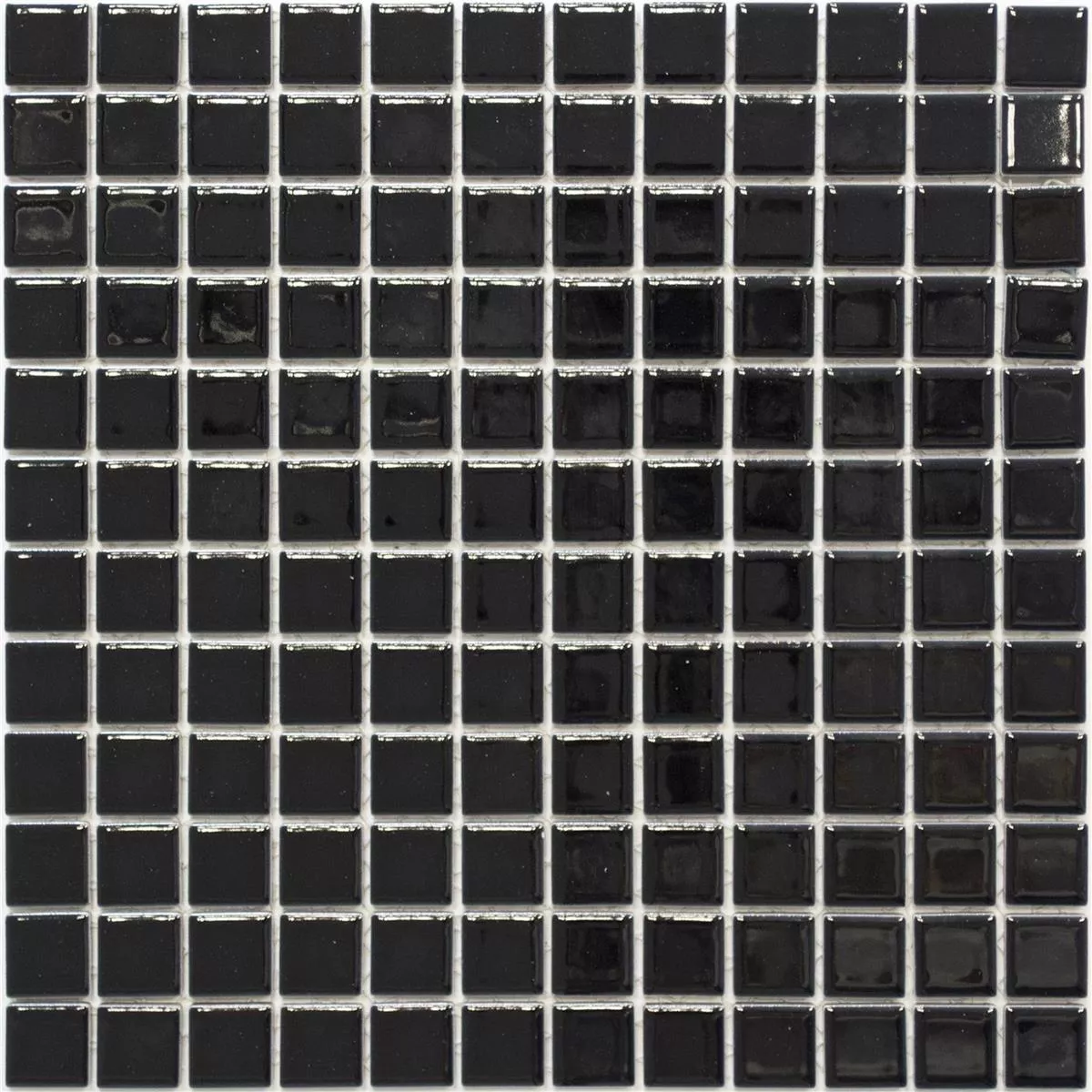 Ceramic Mosaic Tiles Adrian Black Glossy Square 23