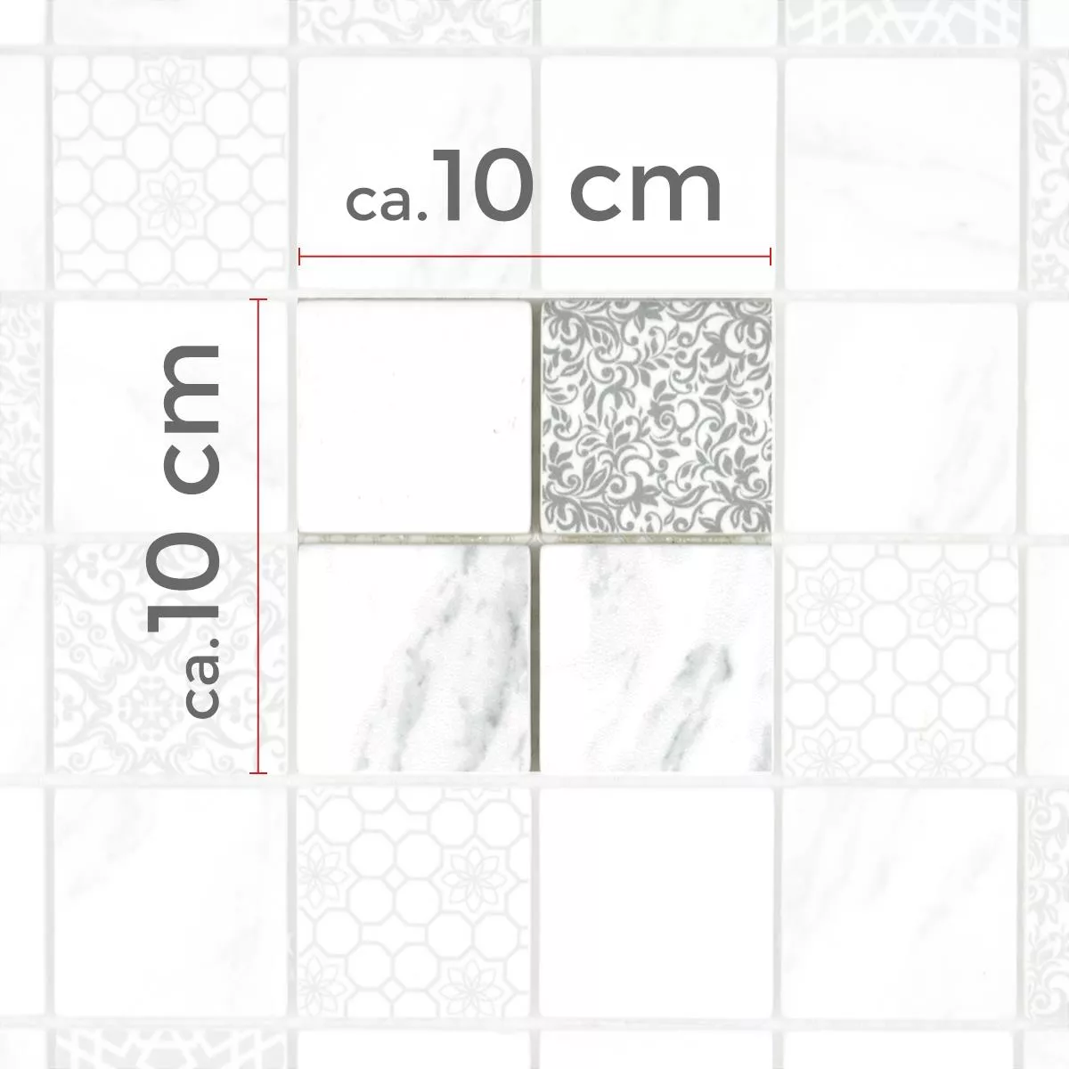 Vzorek Skleněná Mozaika Dlaždice Acapella Carrara Čtverec