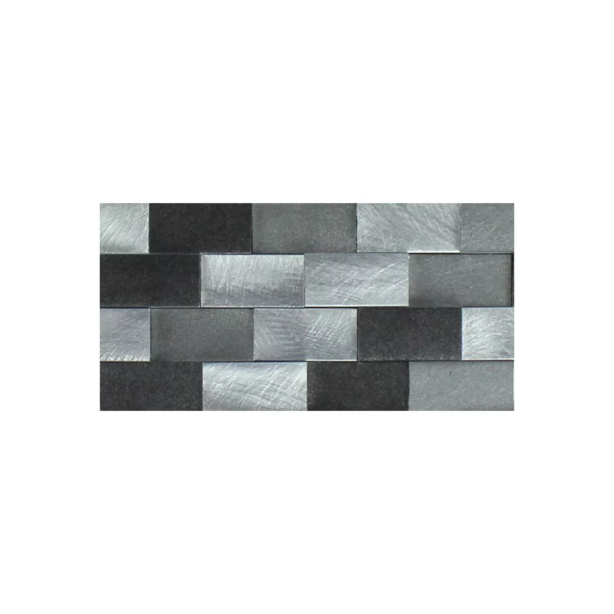 Padrão de Azulejo Mosaico Alumínio Metal Langley 3D Preto Cinza