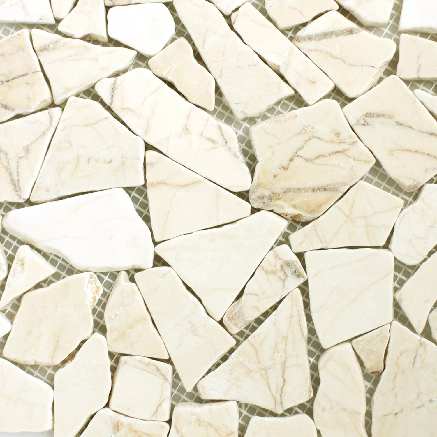 Mosaik Fliser Marmor Brud Gulden Cream Poleret