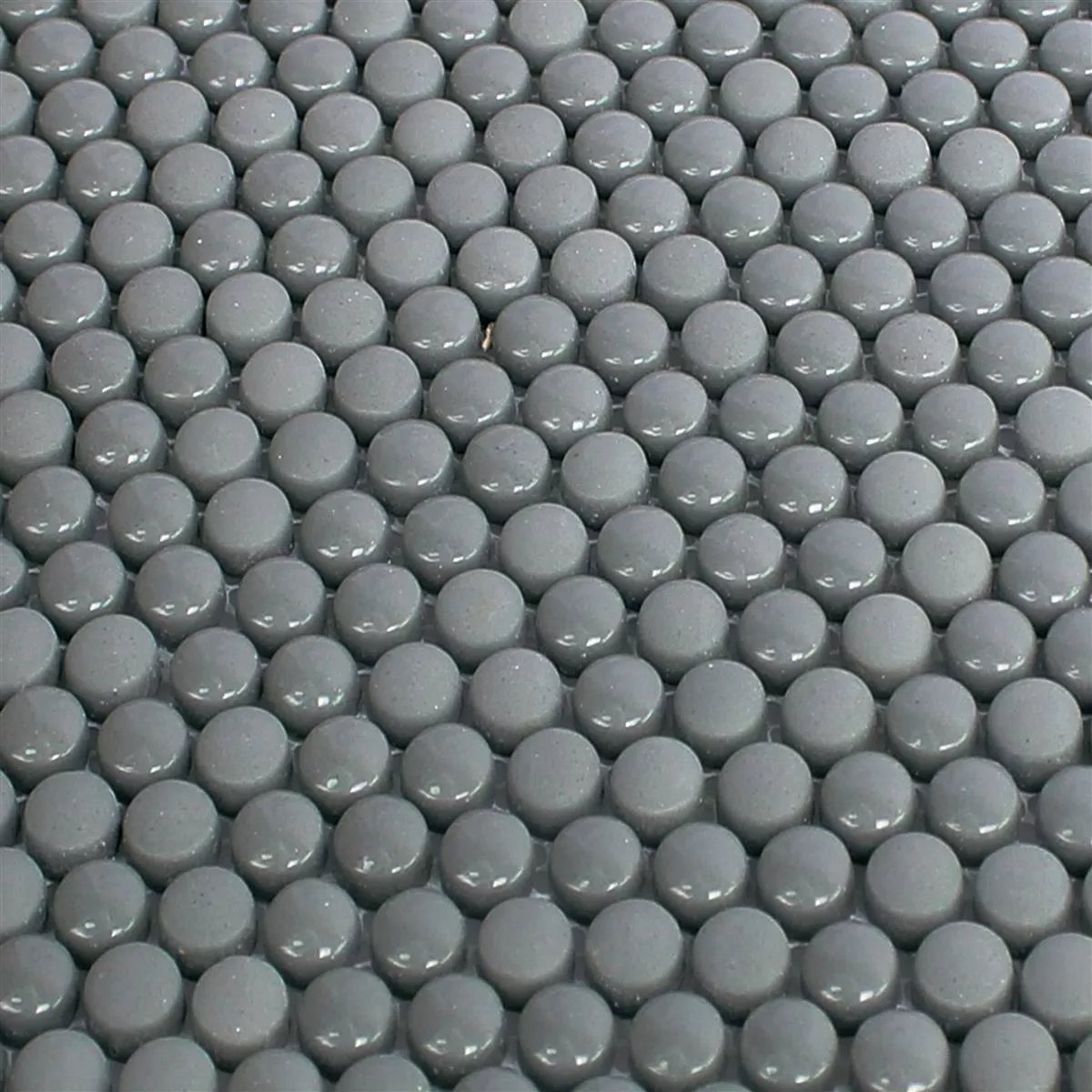 Glass Mosaic Tiles Bonbon Round Eco Grey