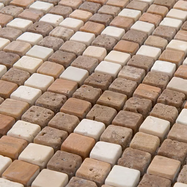 Mosaic Tiles Marble Brown Mix 15x15x8mm