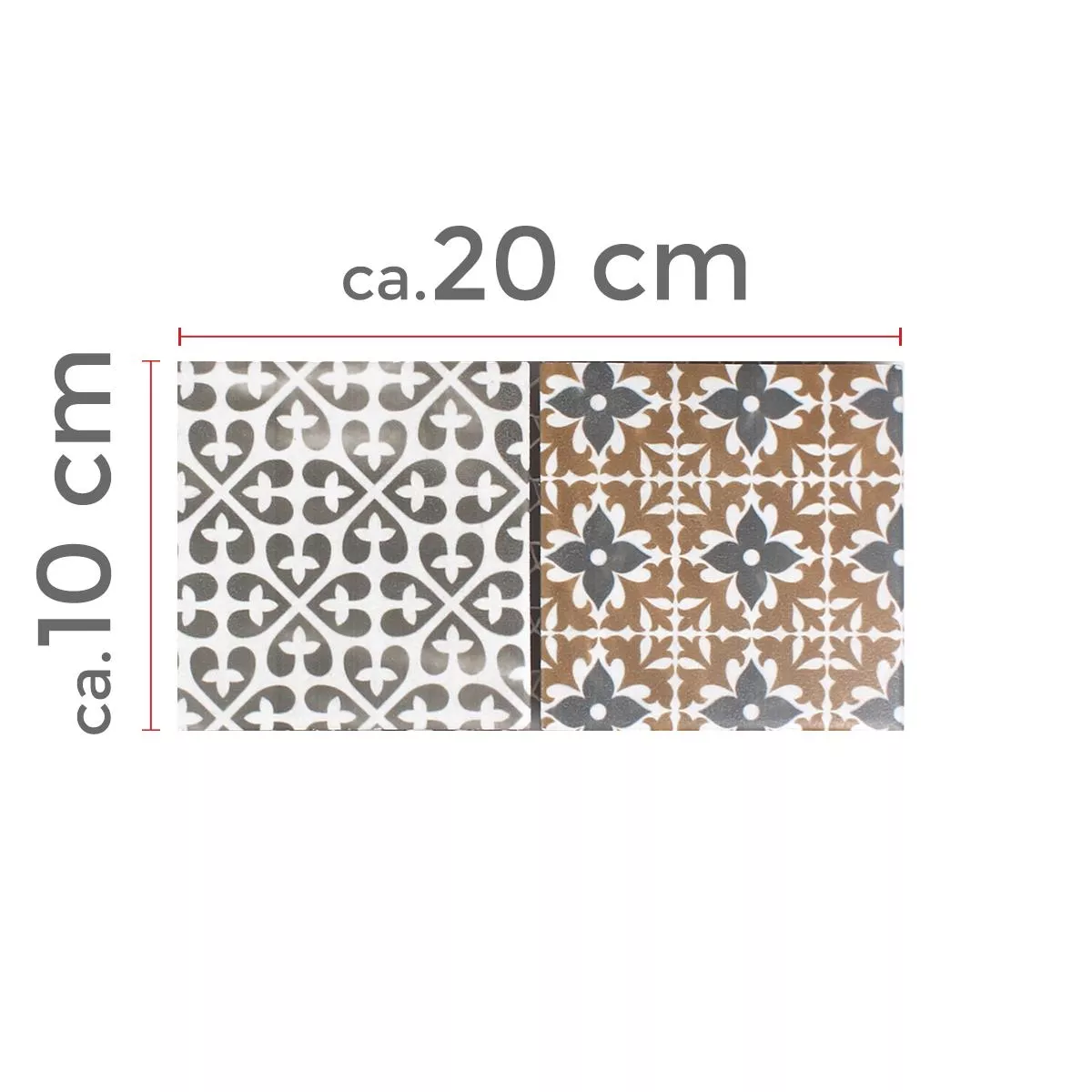 Vzorek Mozaiková Dlaždice Keramika Campeche Cementový Vzhled