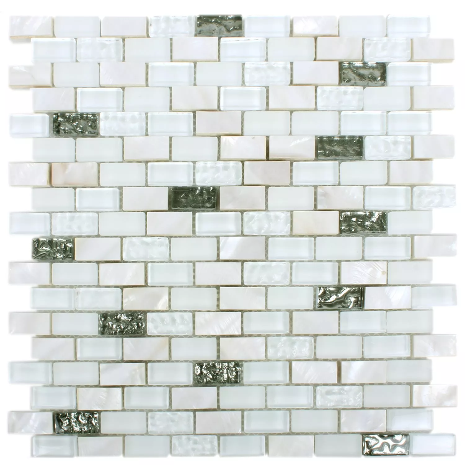 Padrão de Vidro Pedra Natural Concha Azulejo Mosaico Saltanat Branco
