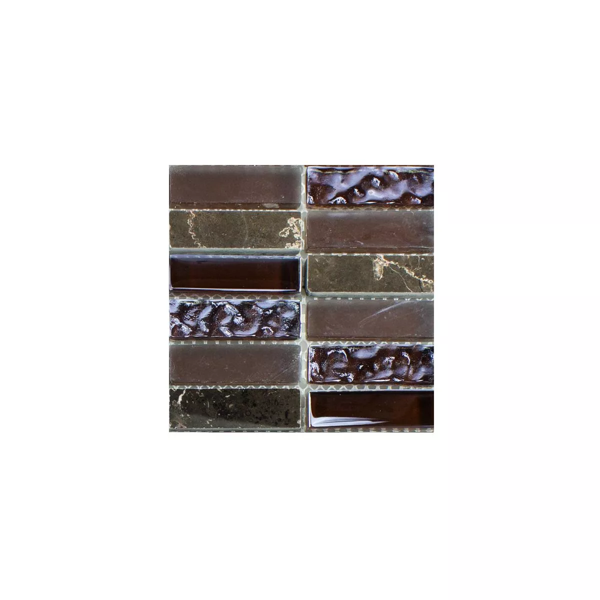 Sample Glass Natural Stone Mosaic Tile Mantra Brown