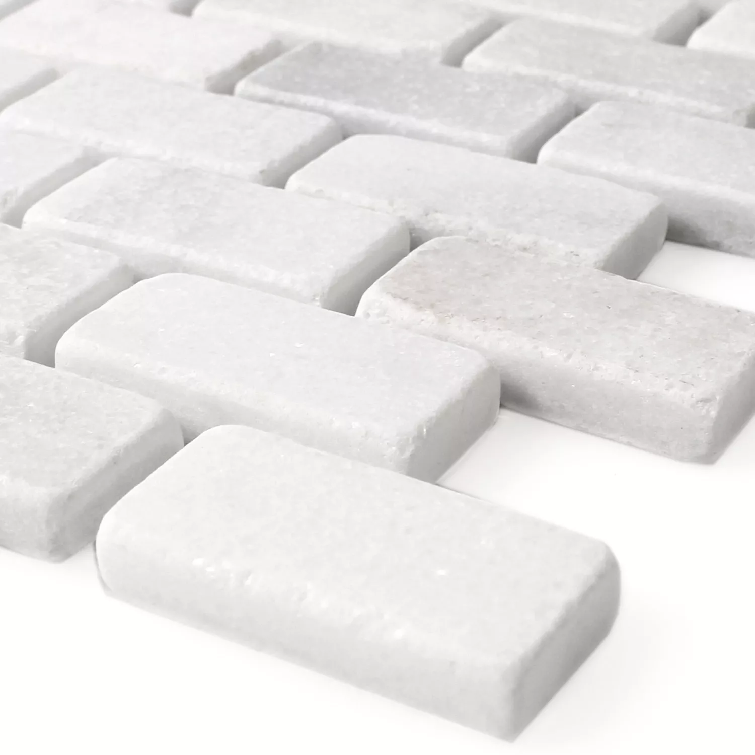 Mosaikfliesen Marmor Naturstein Treviso Brick Weiss Mosaikfliesen Marmor Naturstein Treviso Brick Weiss