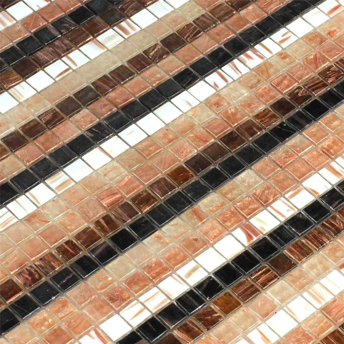 Model din Plăci De Mozaic Sticlă Efect Stripe Multi Mix
