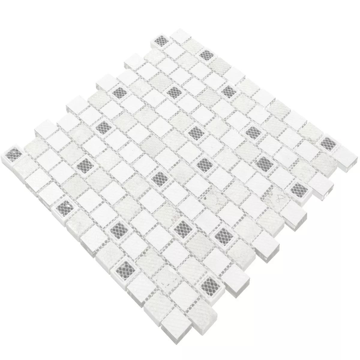 Üveg Műanyag Természetes Kő Mozaik Lunaquell Fehér