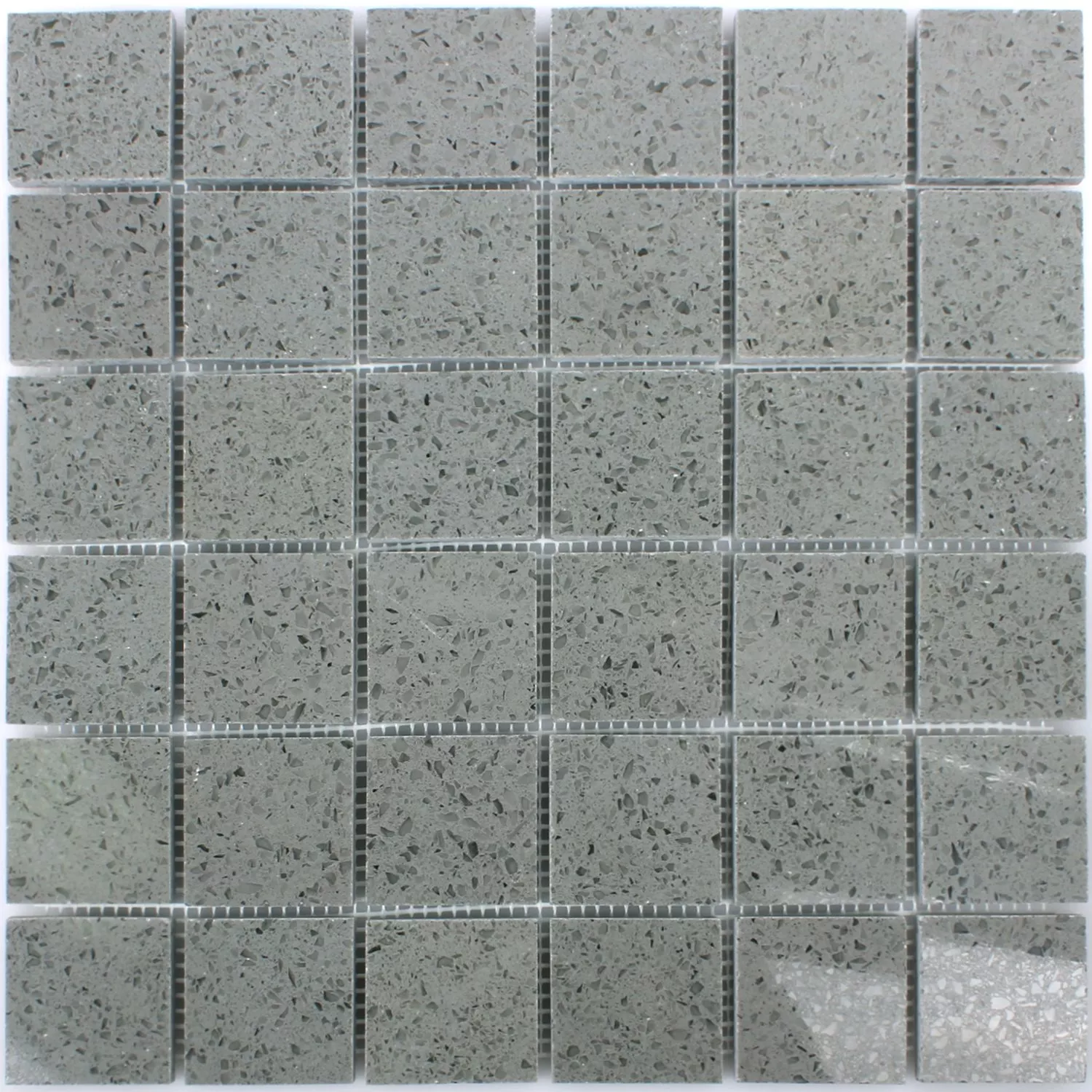 Sample Mosaic Tiles Quartz Resin Grey 