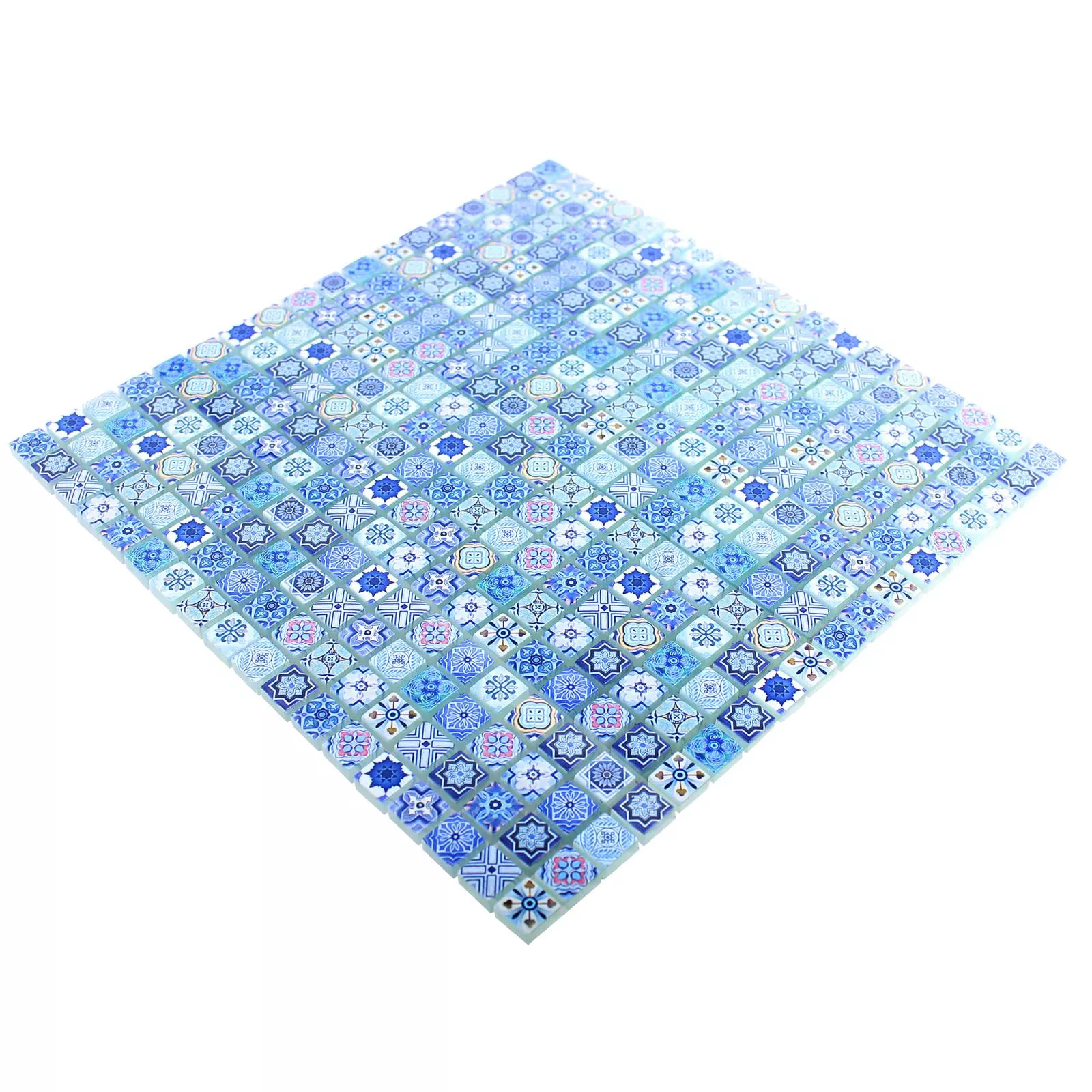 Mønster fra Glass Mosaikk Fliser Marrakech Blå