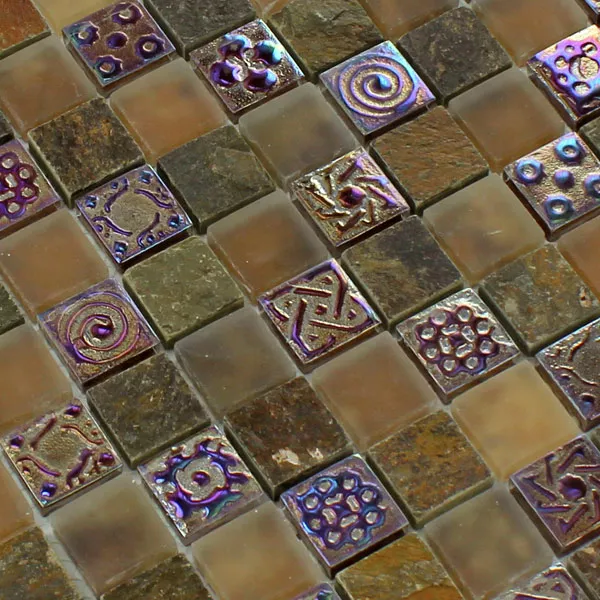 Mosaic Tiles Glass Limestone Marble Phoenix Brown