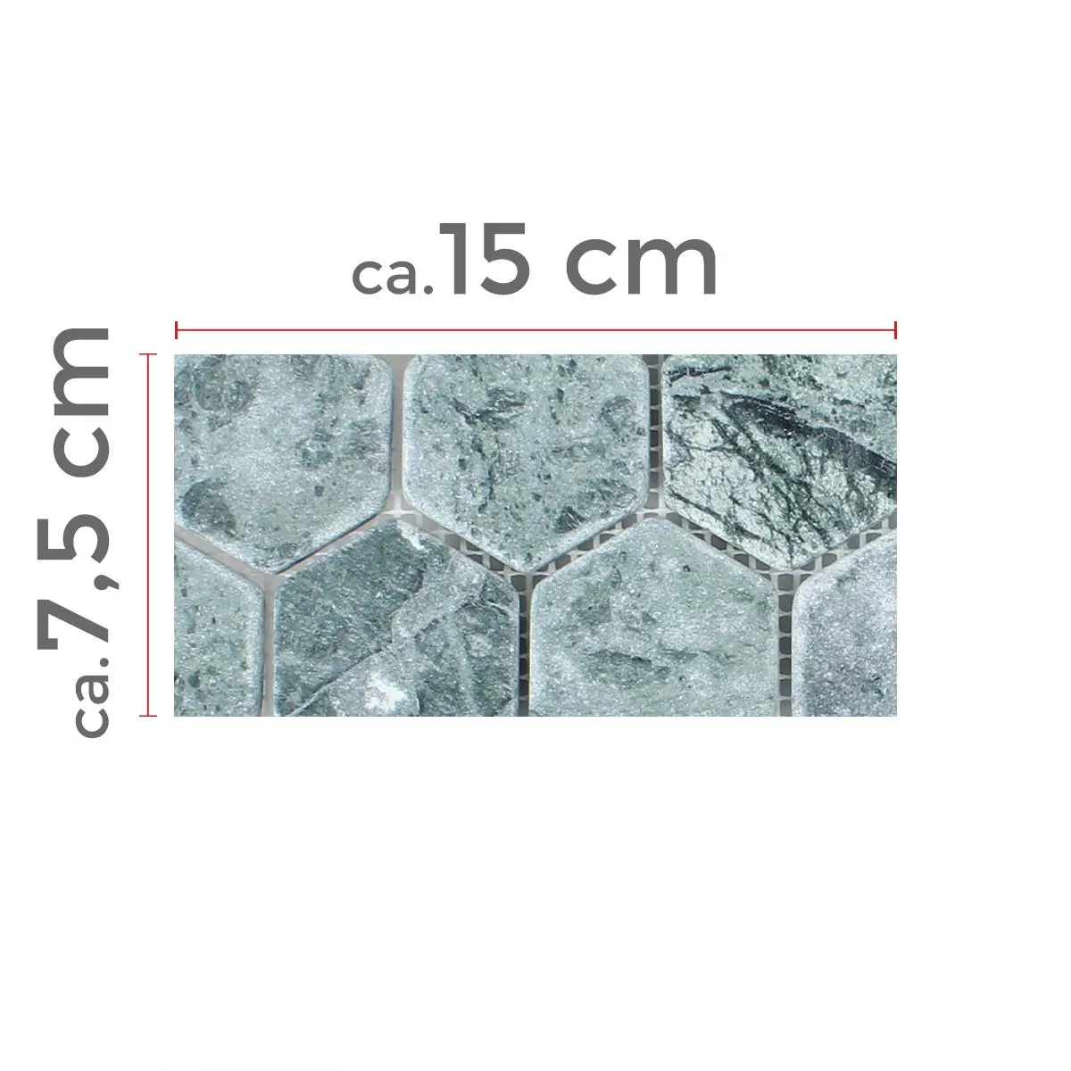 Model din Plăci De Mozaic Marmură Wutach Hexagon Verde Verde