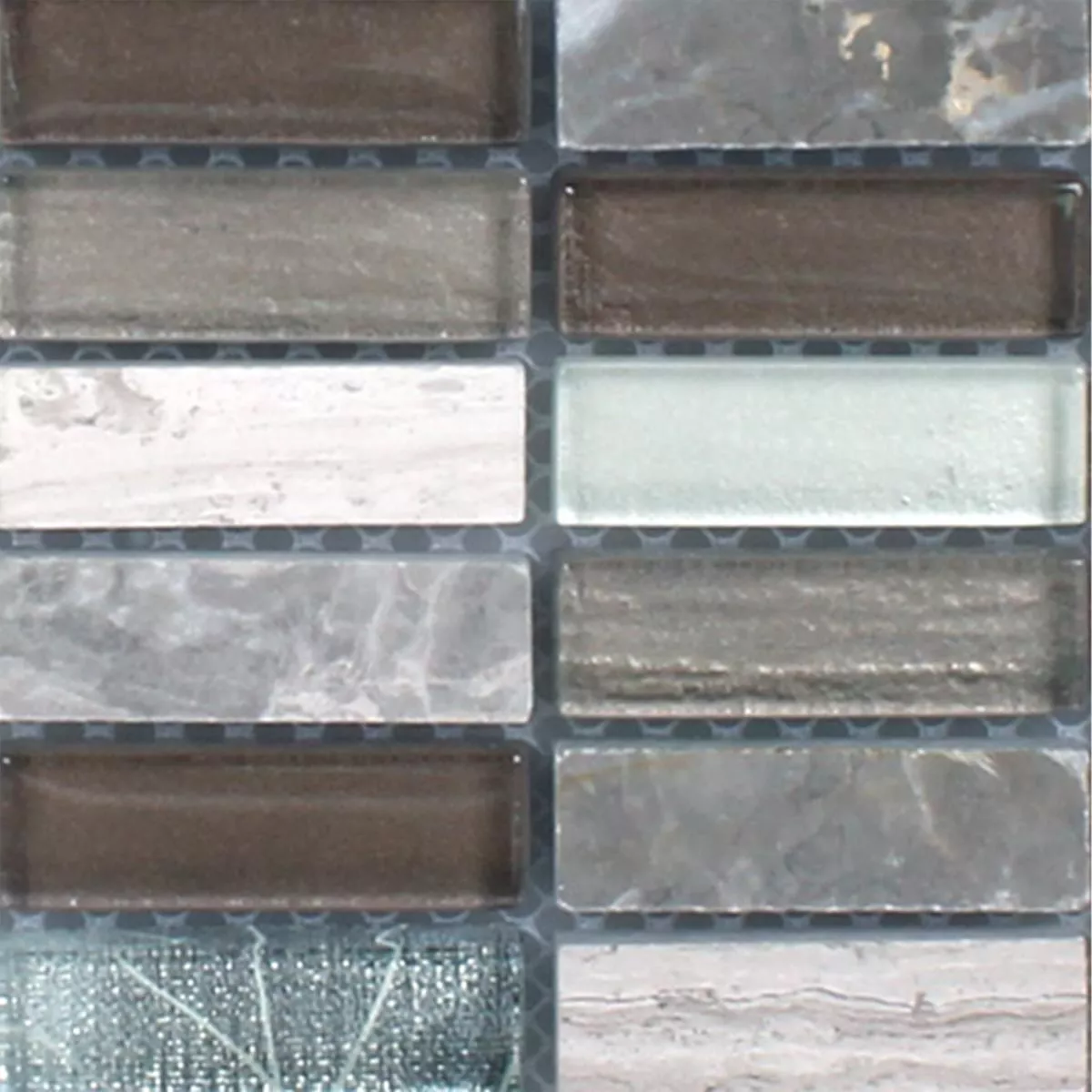 Sample Mosaic Tiles Magia Glass Natural Stone Mix Grey