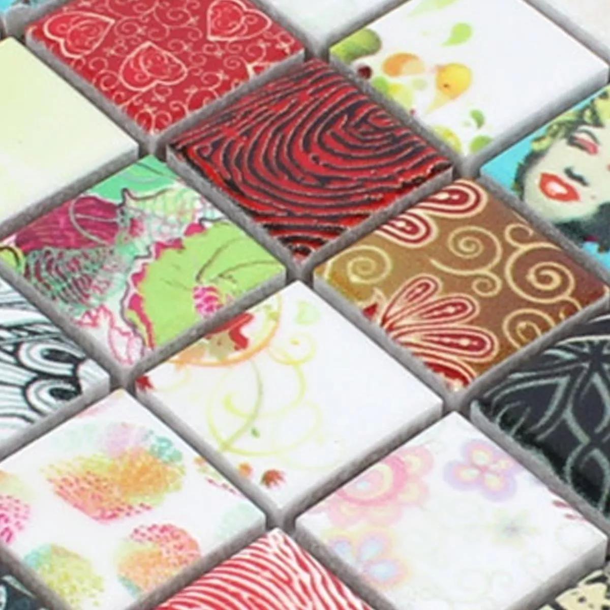 Sample Mosaic Tiles Ceramic Dia Colored