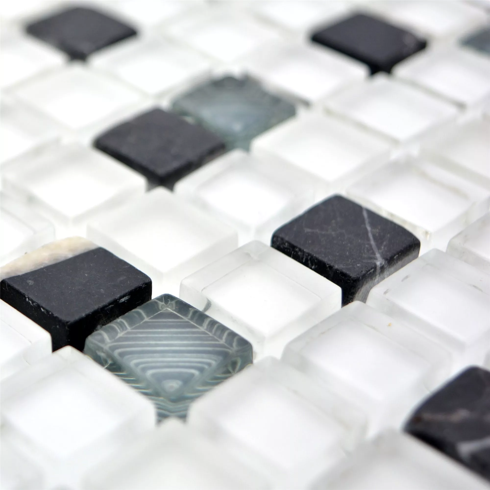 Stakleni Mozaik Pločice Od Prirodnog Kamena Nexus Super Bijela Crna