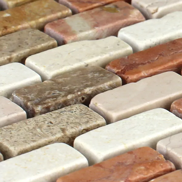 Sample Mozaïektegel Marmer Brick Multicolor