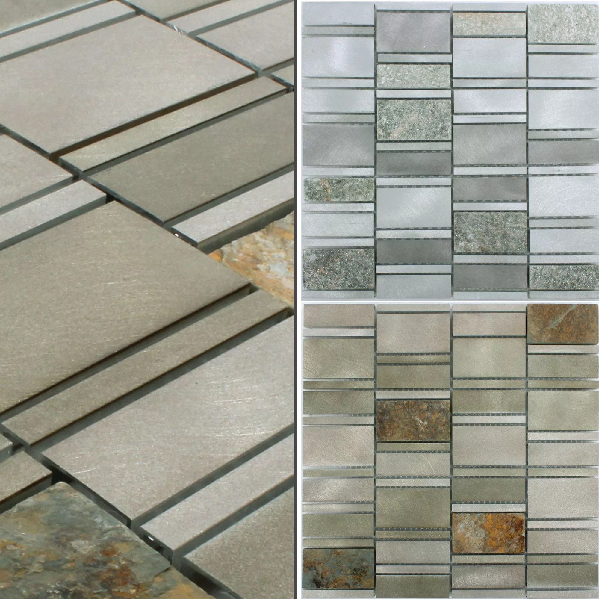 Mønster fra Mosaikkfliser Naturstein Aluminium Avanti