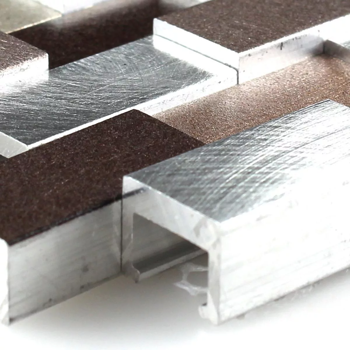 Échantillon Mosaïque 3D Aluminium Metal Cuivre Brun