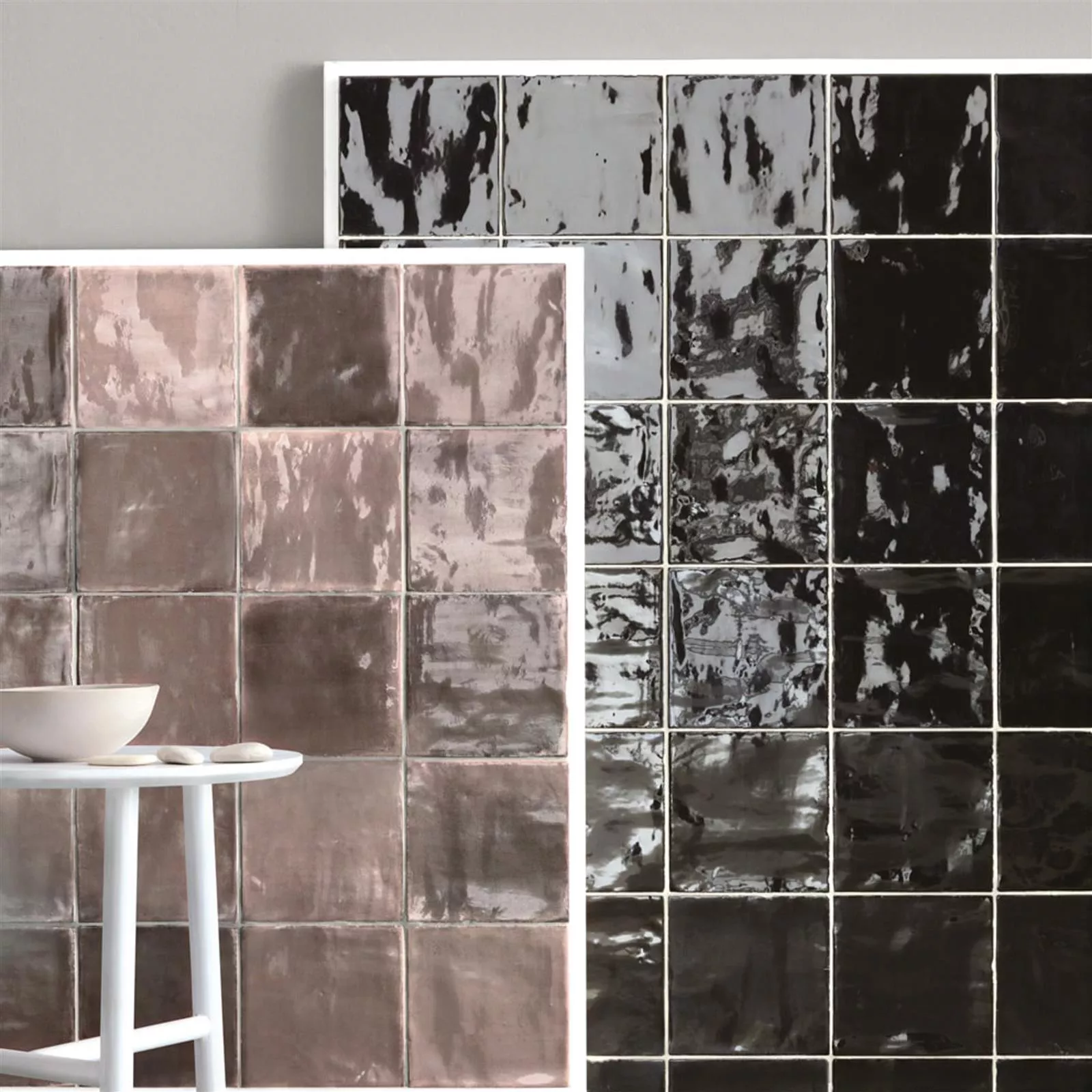 Sample Wall Tiles Marbella Waved 15x15cm Black