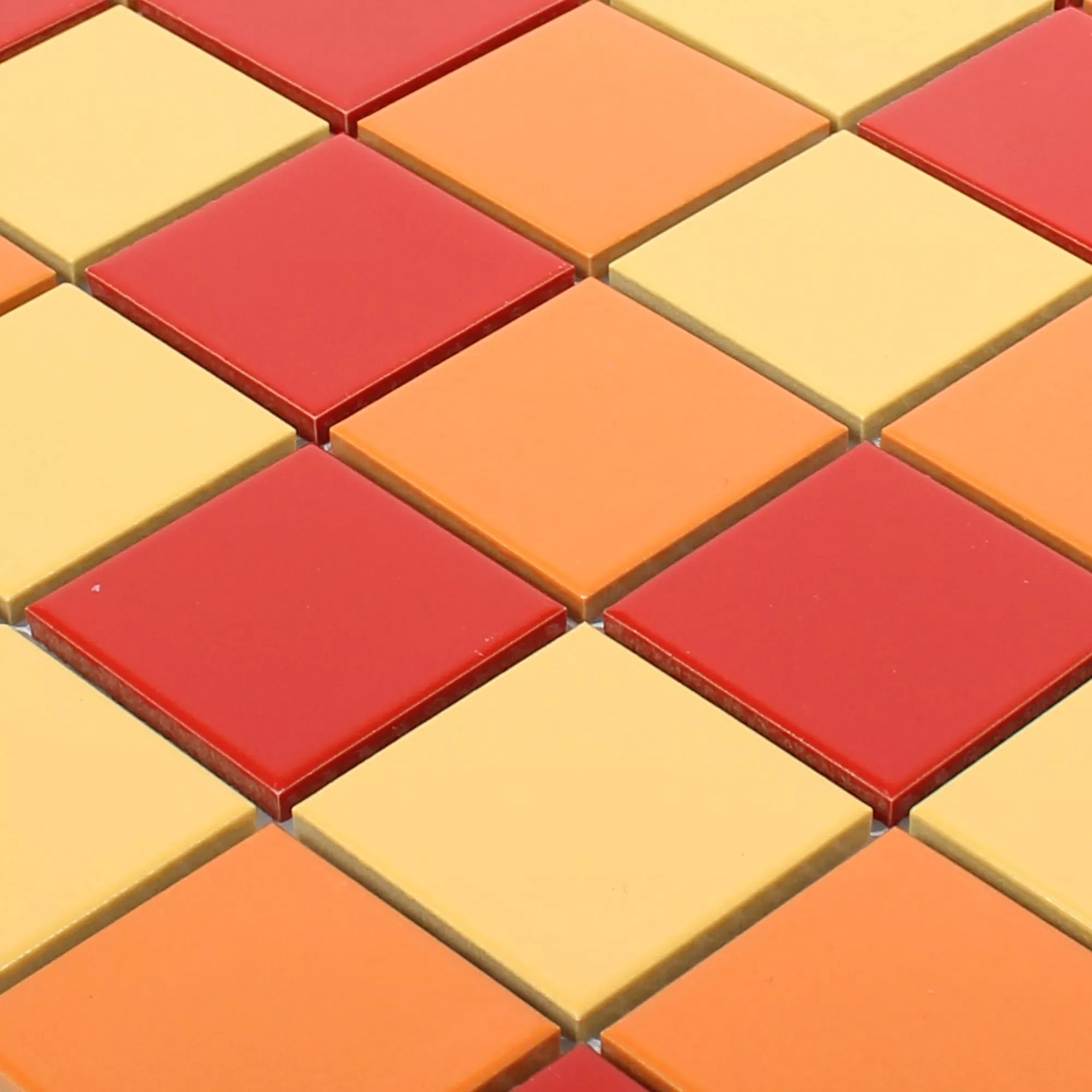 Mozaik Csempe Fazekasság Dordogne Sárga Narancssárga Piros 48