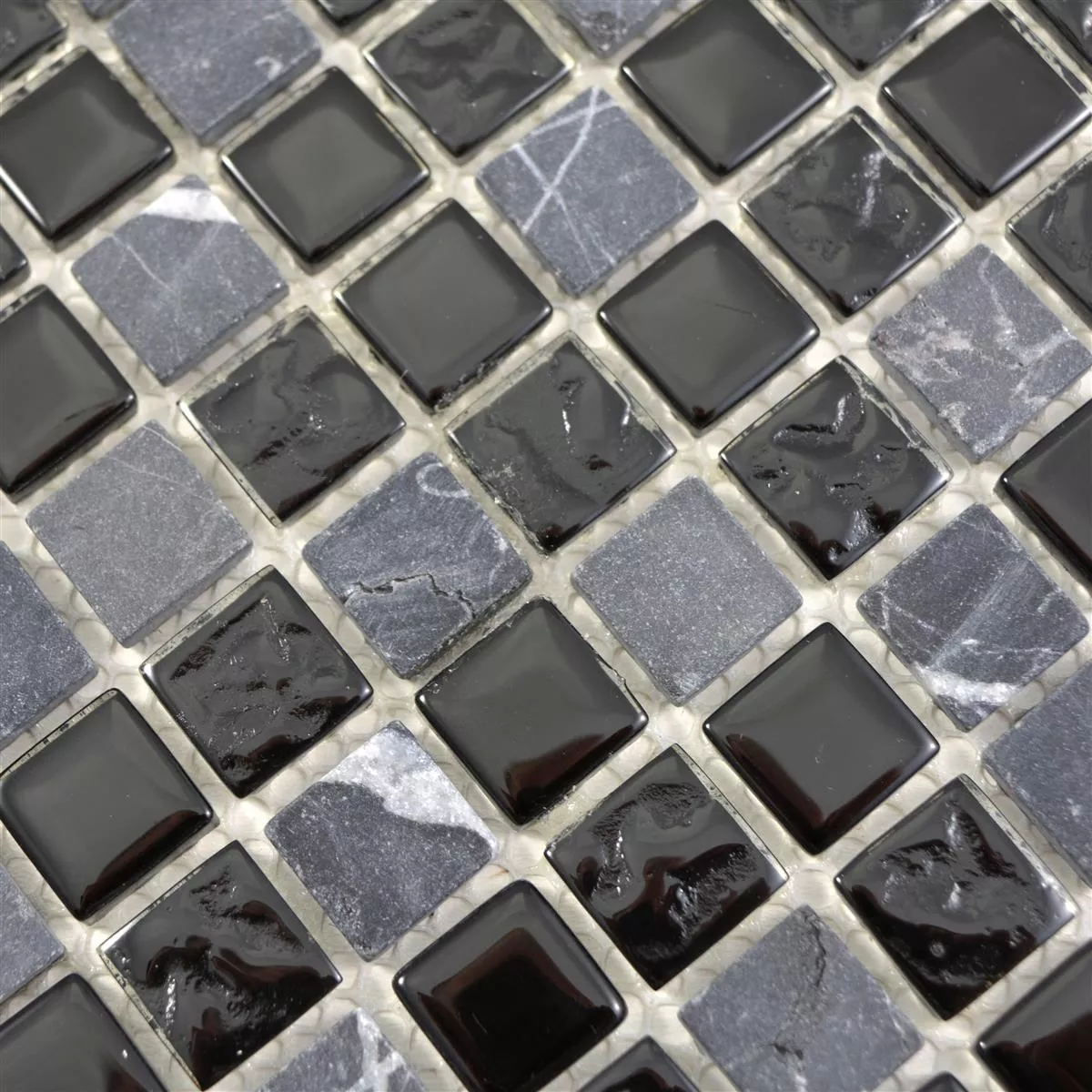 Üveg Természetes Kő Mozaik Csempe Zekova Fekete Szürke