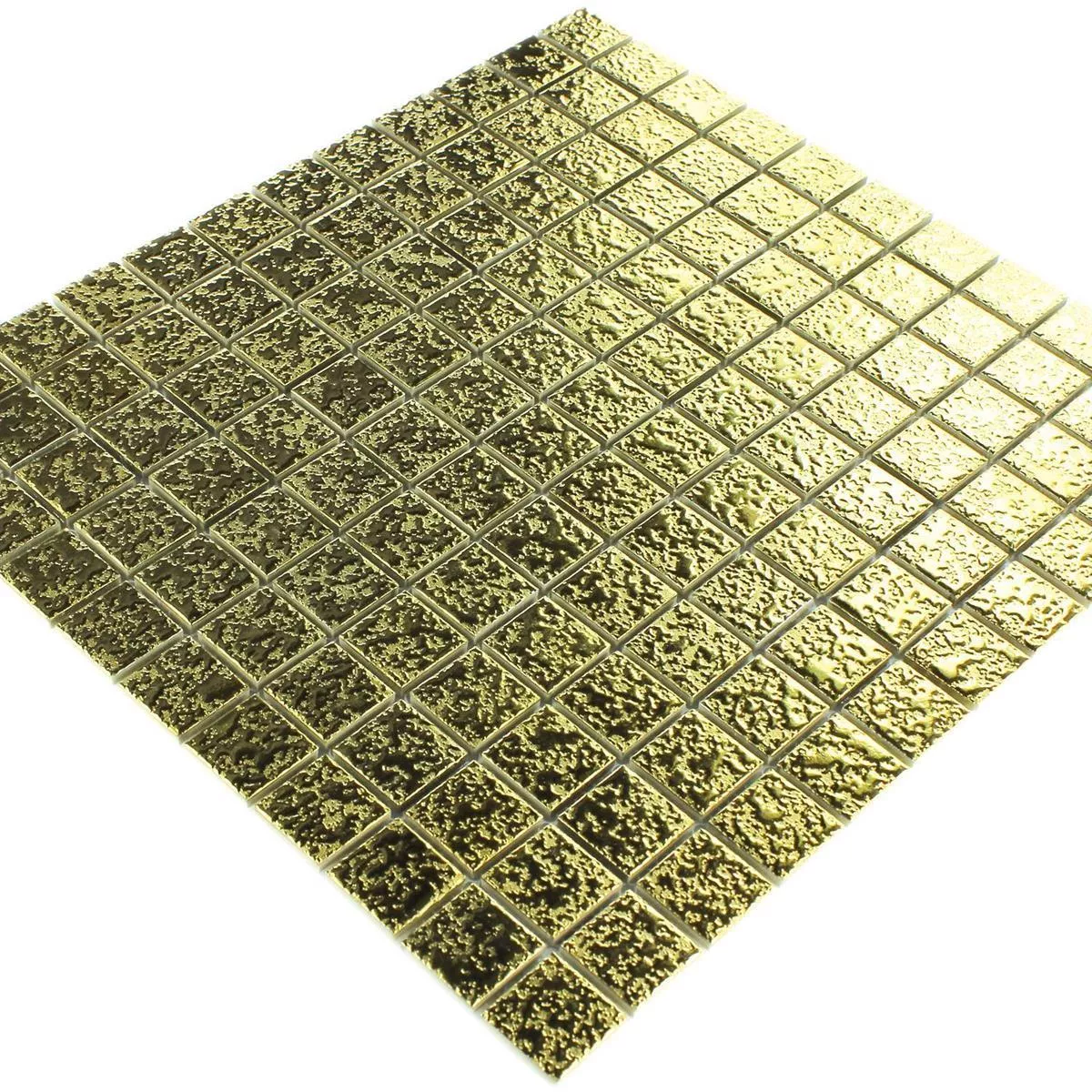 Muster von Mosaikfliesen Keramik Sherbrooke Gold Gehämmert