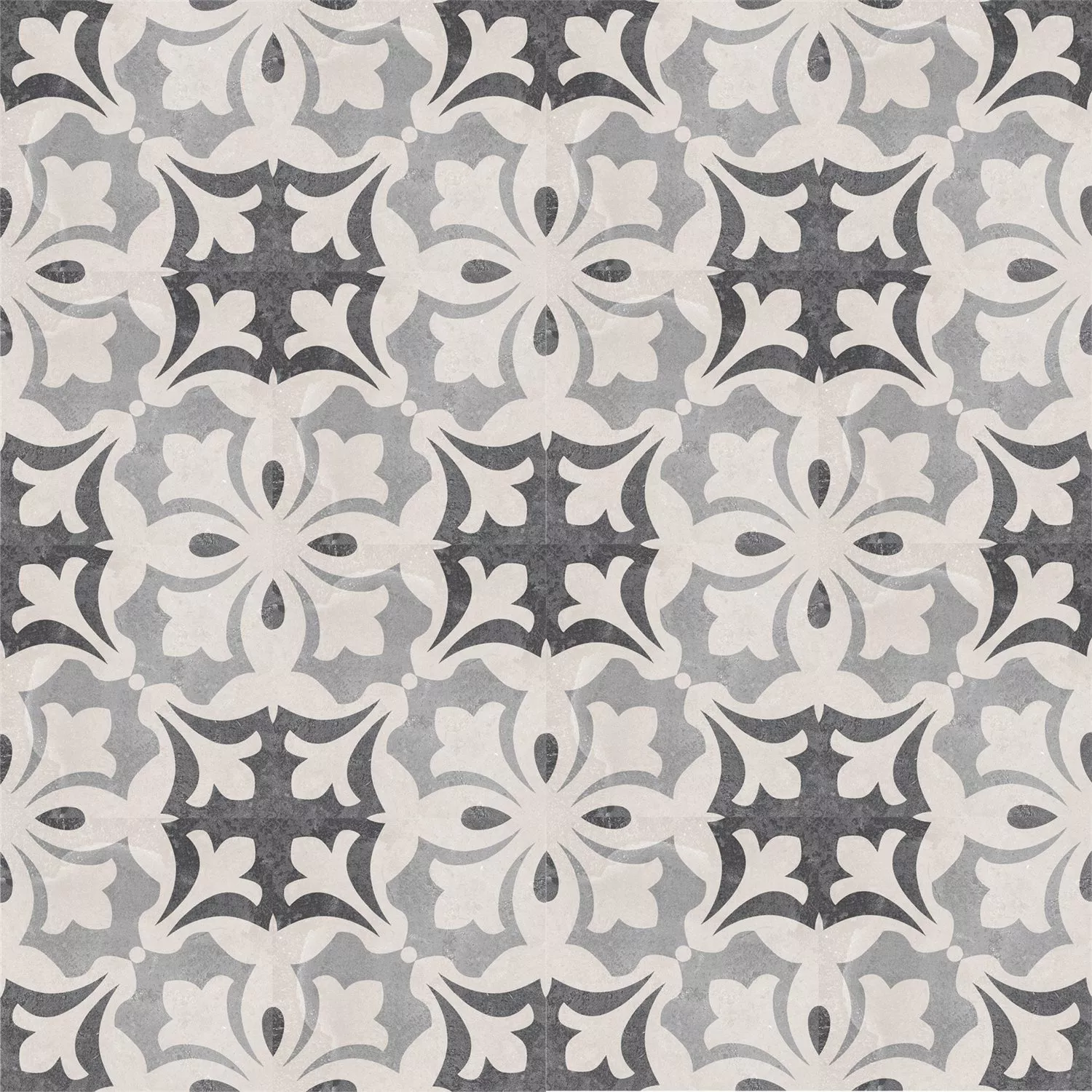 Cement Tiles Retro Optic Gris Floor Tiles Miro 18,6x18,6cm