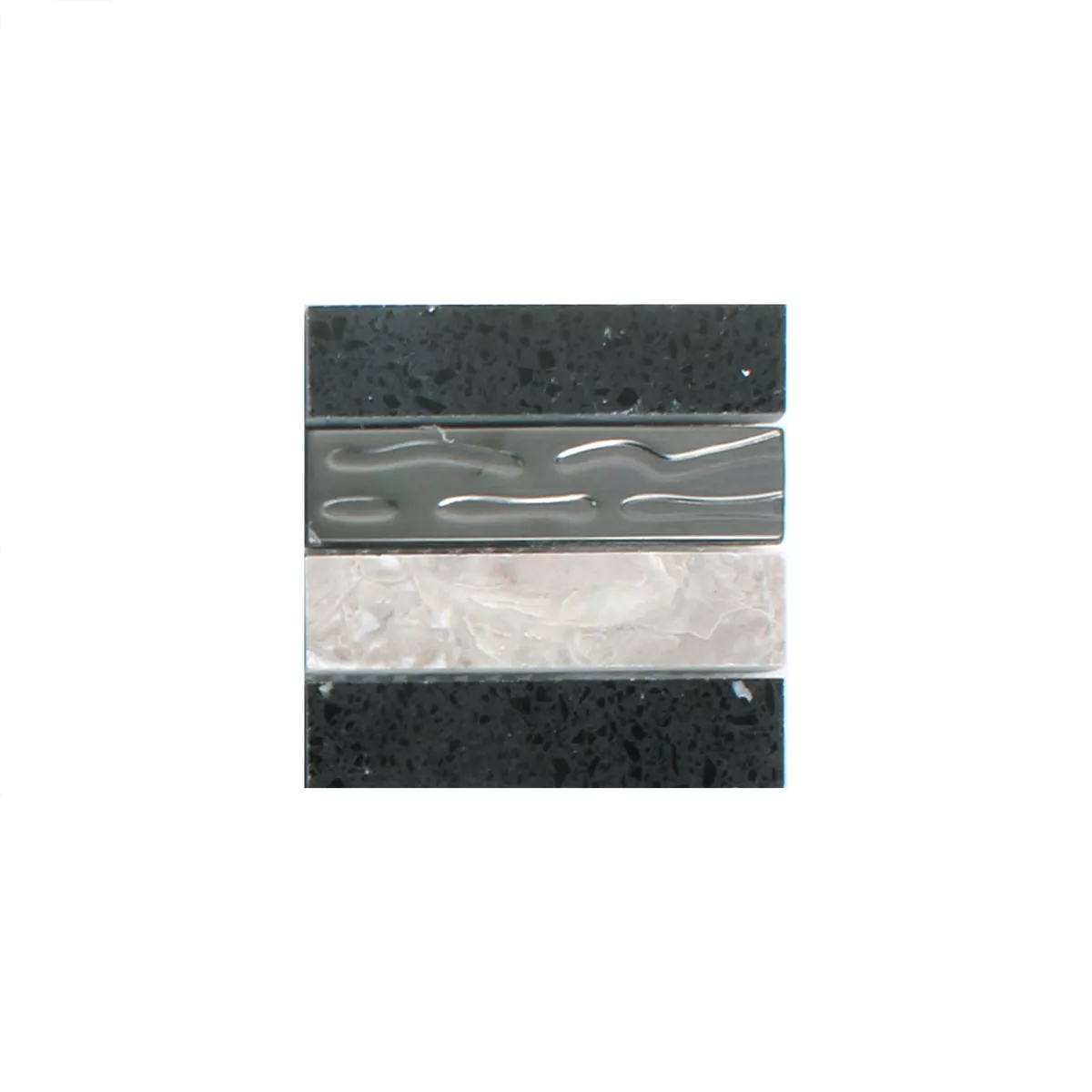 Muster Naturstein Glas Aluminium Mosaikfliesen Akrites Schwarz