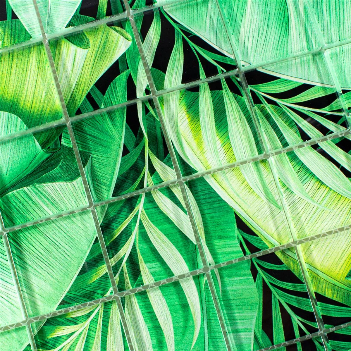 Muestra Mosaico de Cristal Azulejos Pittsburg Flor Óptica Verde