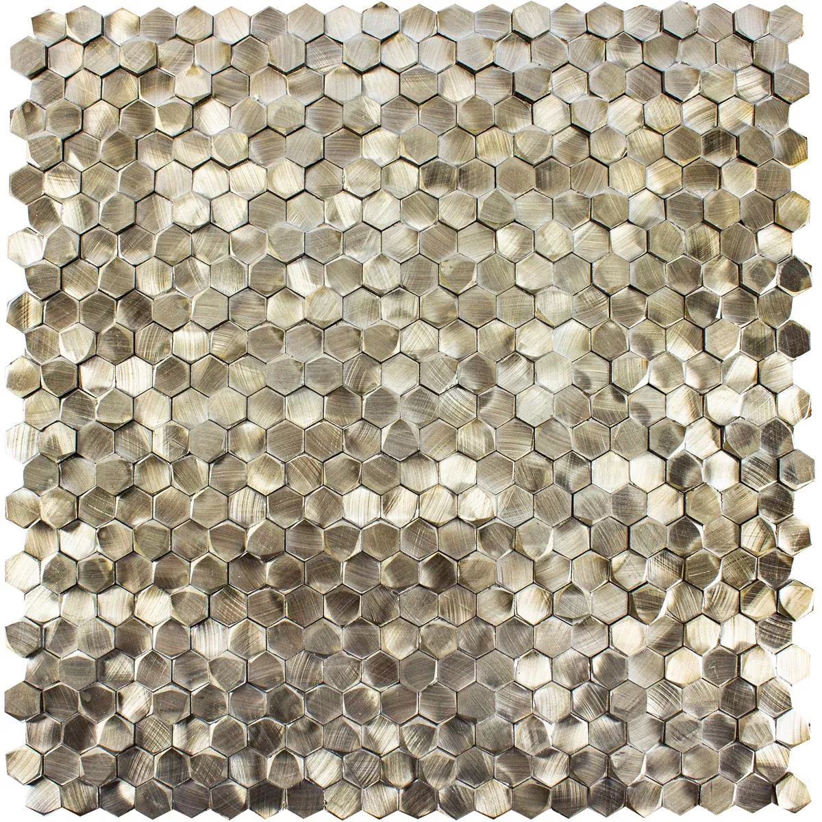 Aluminium Metal Mosaic Tiles McAllen Gold