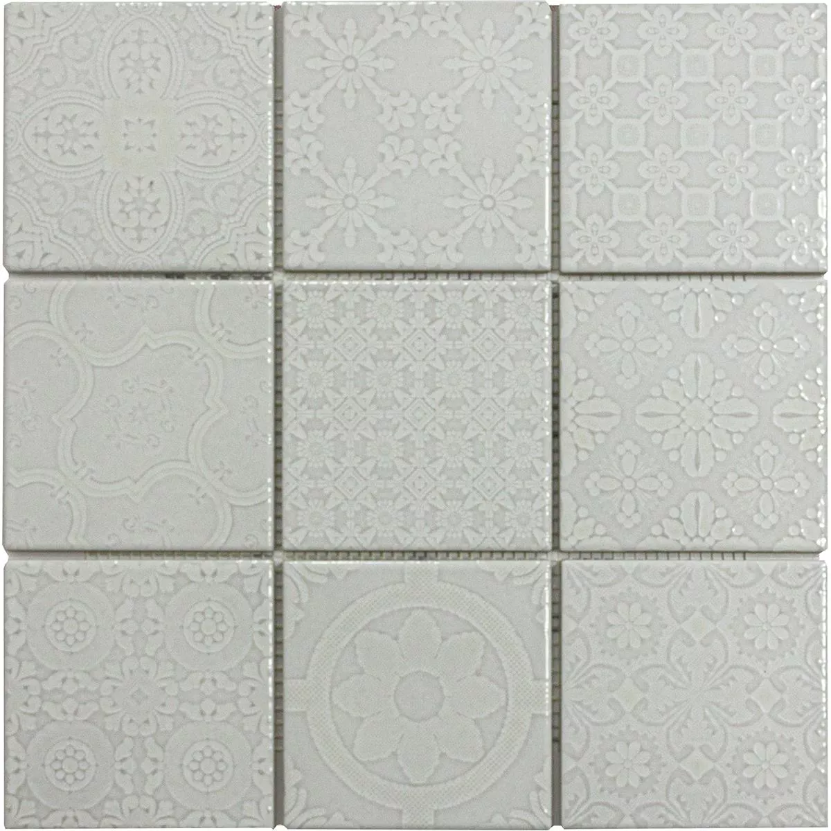 Ceramic Mosaic Tiles Rivabella Relief Grey