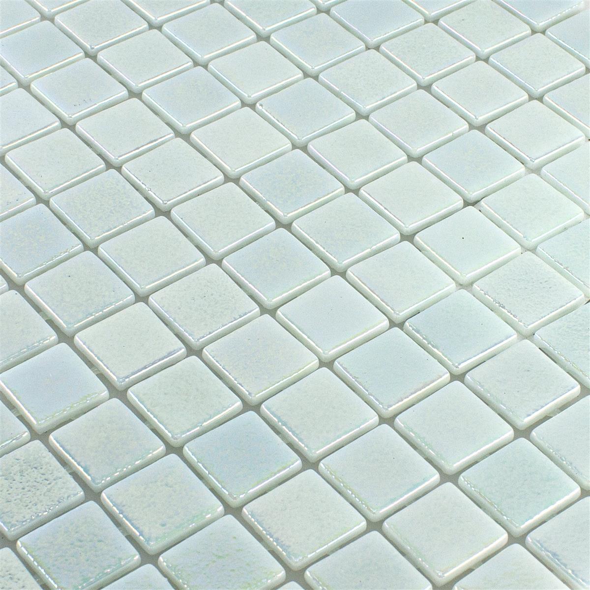 Glass Swimming Pool Mosaic McNeal Blanc 25