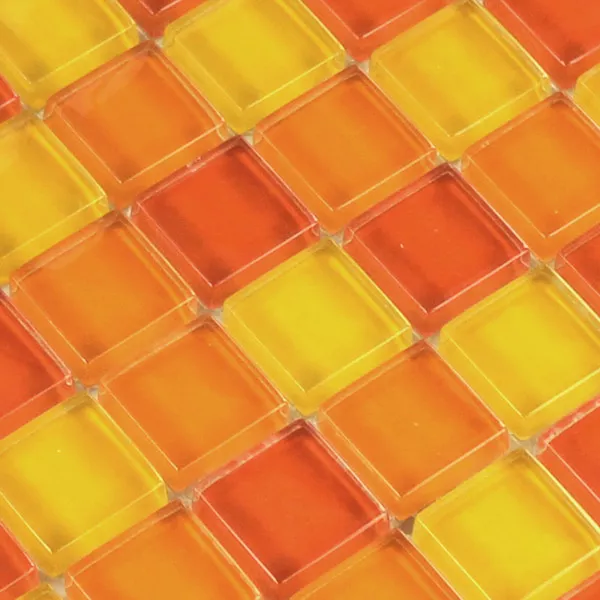 Mønster fra Glass Mosaikk Fliser Gul Oransje Rød 