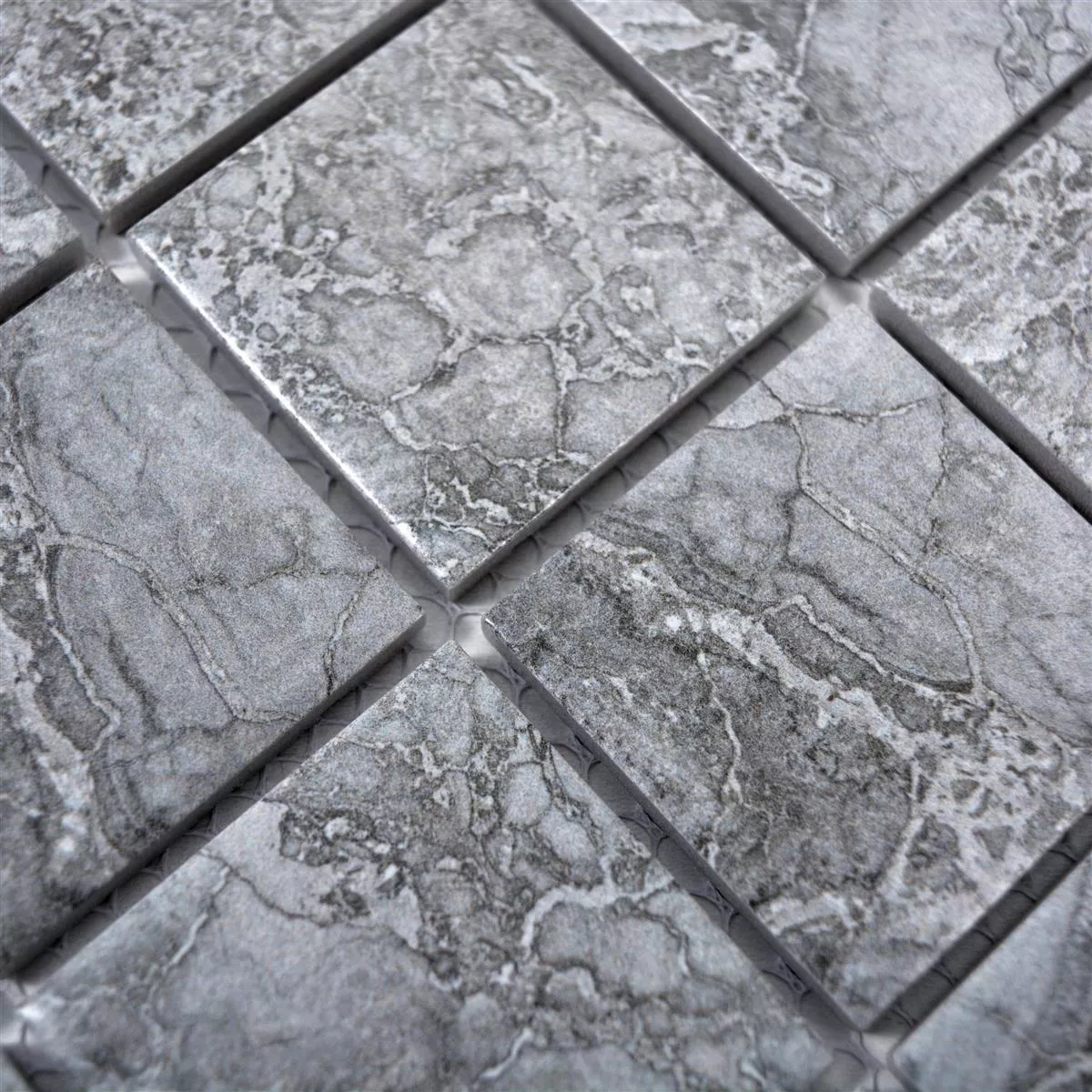 Ceramic Mosaic Tiles Oscar Stone Optic Dark Grey
