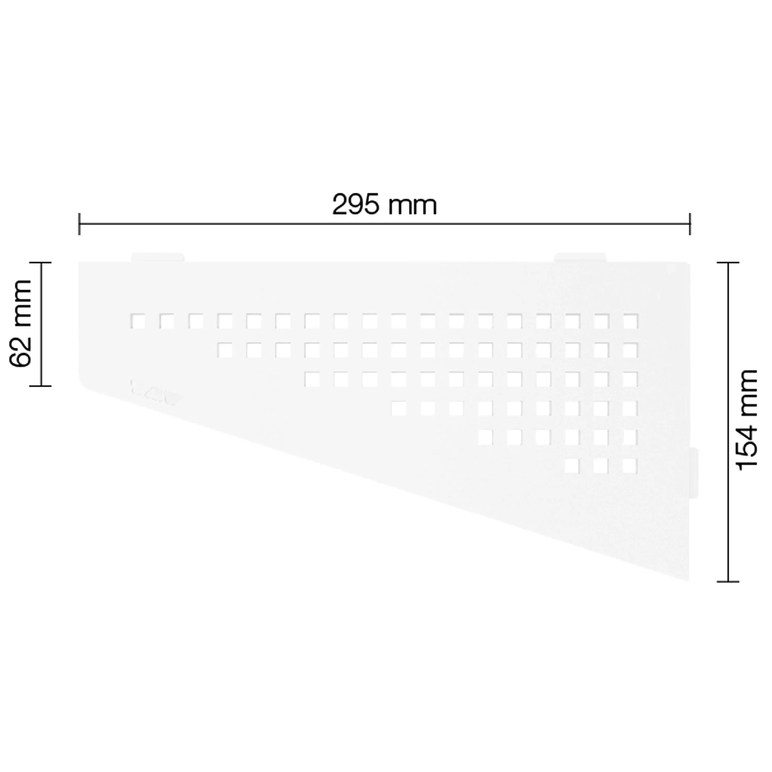 Wandplank doucheplank Schlüter vierkant 15,4x29,5cm vierkant wit
