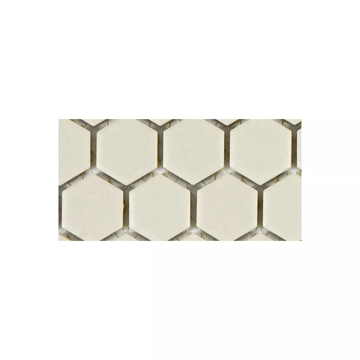 Sample Ceramic Mosaic Tiles Hexagon Zeinal Unglazed Light Beige R10B