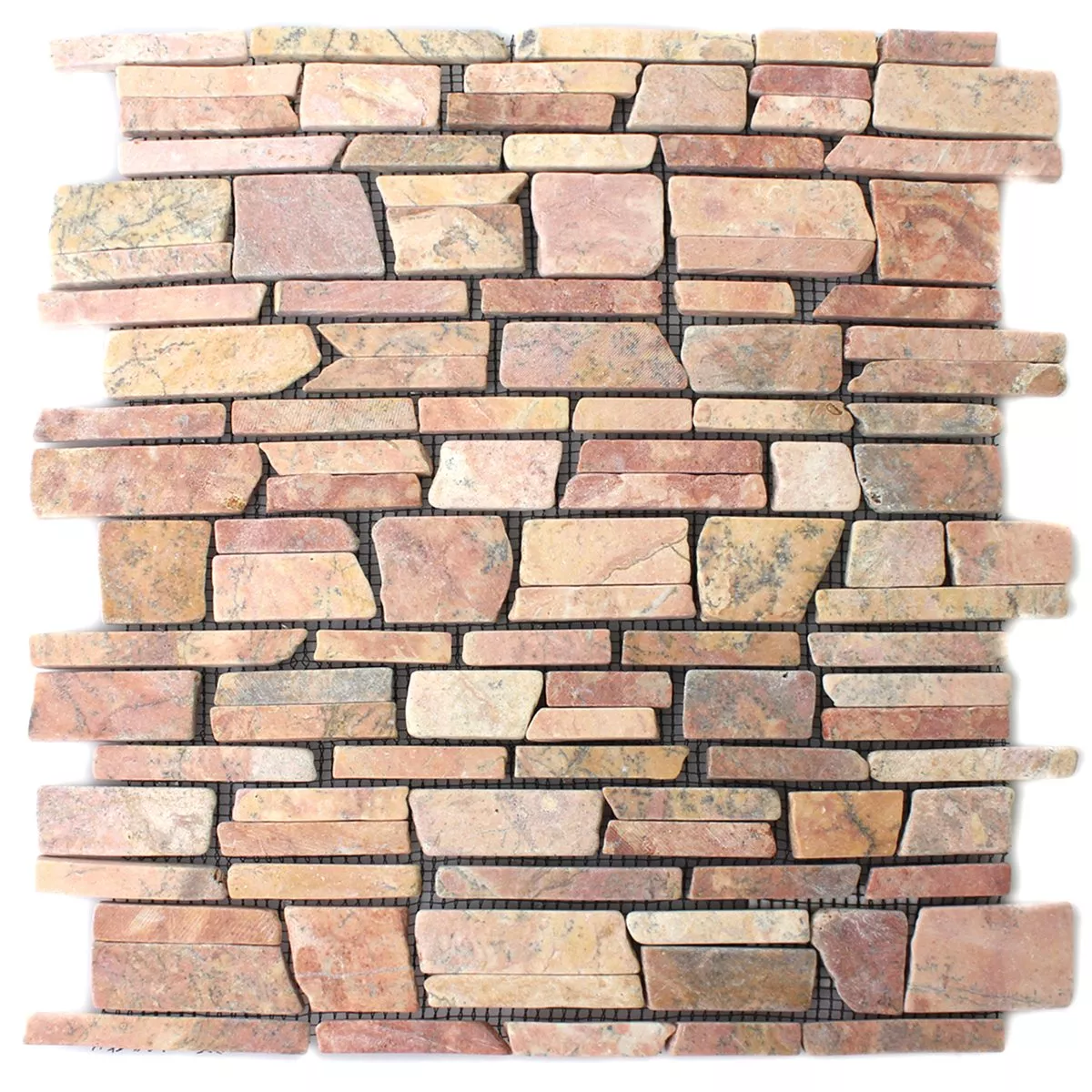 Mosaikkfliser Marmor Naturstein Brick Rosso Verona