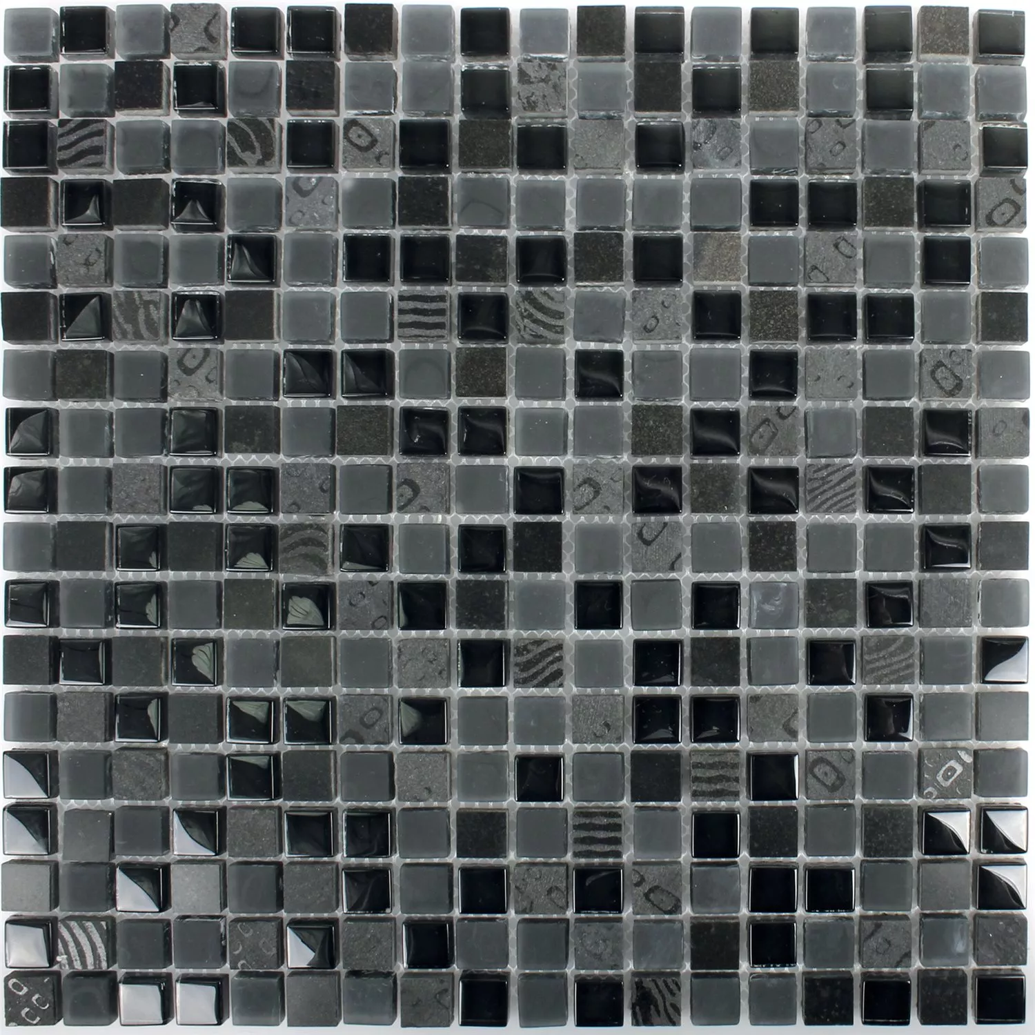 Mozaik Csempe Ankara Üveg Kő Mix Fekete 15