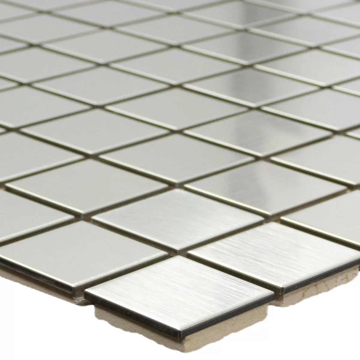 Mosaic Tiles Stainless Steel Brushed Silvernova Square 23