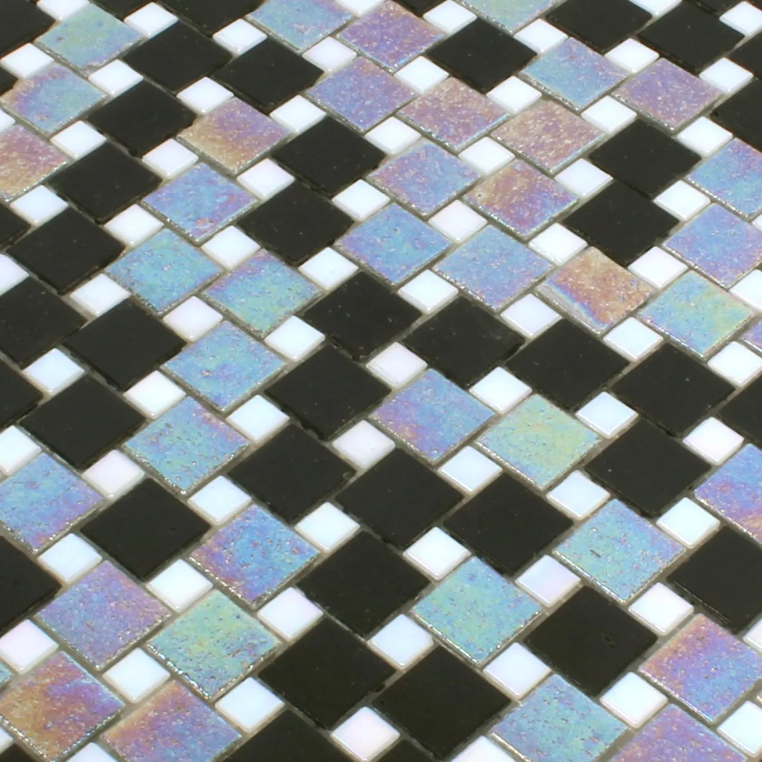 Padrão de Azulejo Mosaico Vidro Tahiti Cinza Preto