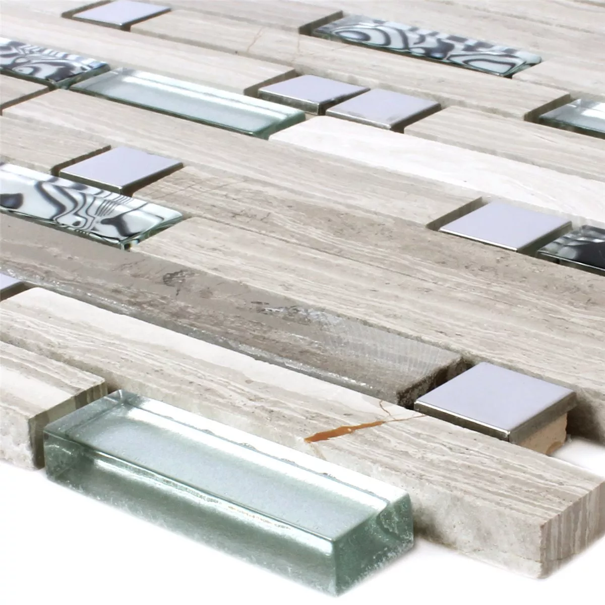 Mosaik Fliser Metal Glas Natursten Gra Sølv Sort Mix Mosaik Fliser Metal Glas Natursten Gra Sølv Sort Mix