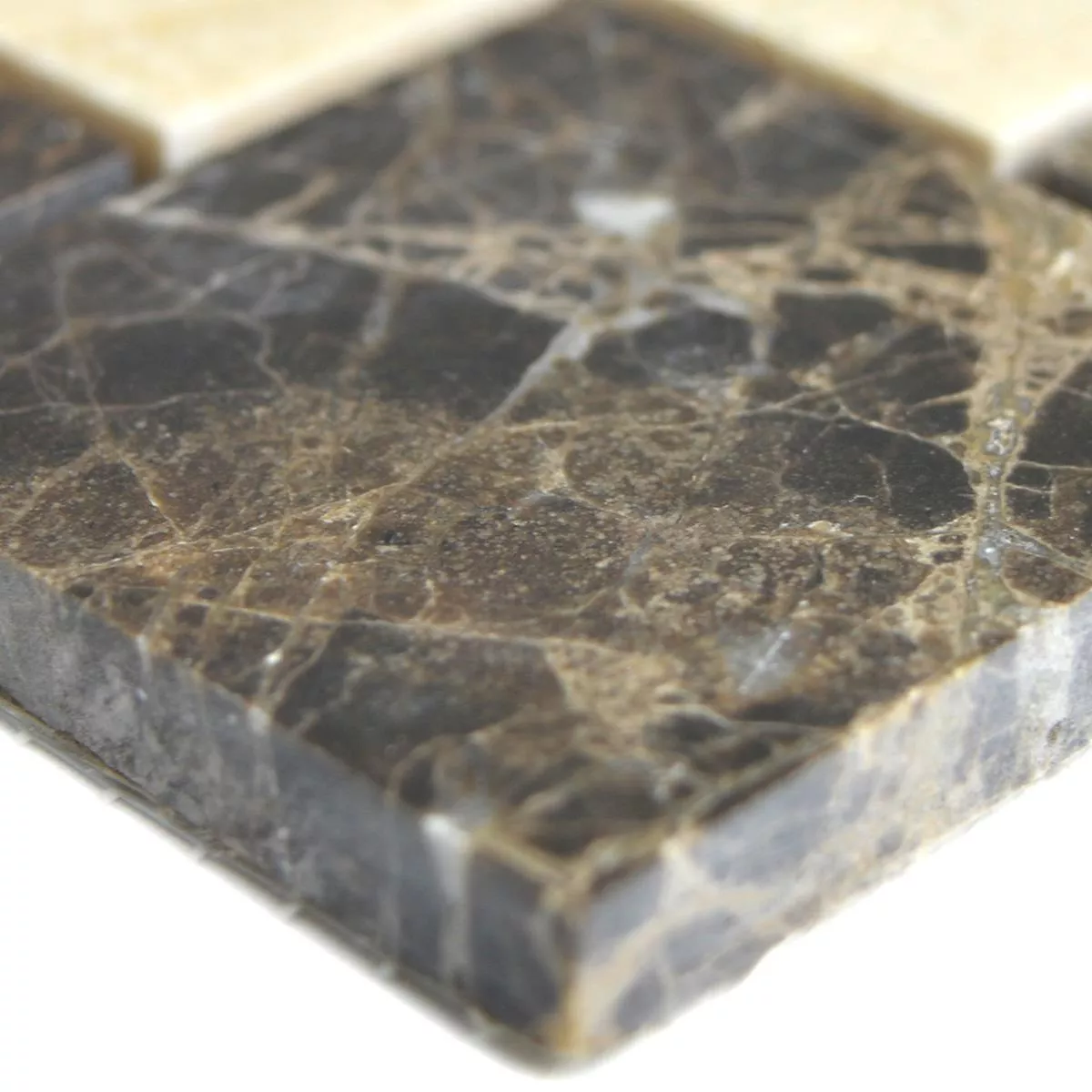 Πρότυπο από Μάρμαρο Μωσαϊκό Από Φυσική Πέτρα Πλακάκια Cordoba Emprador Dark Μπεζ