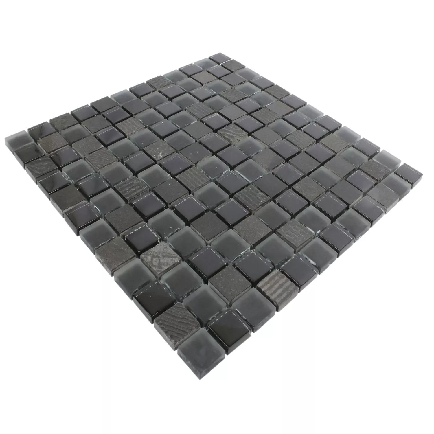 Mozaik Pločice Ankara Staklo Kamen Mix Crna 23