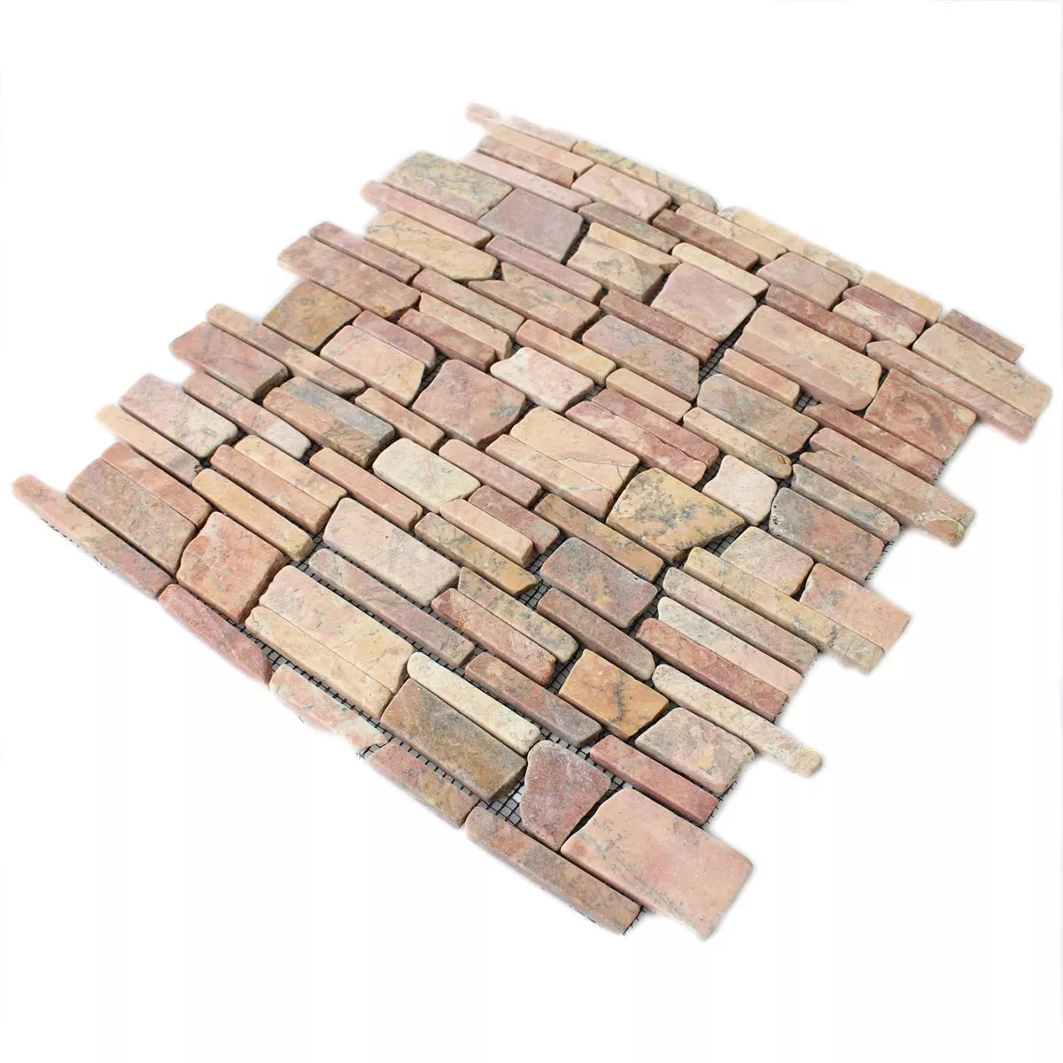 Padrão de Azulejo Mosaico Mármore Pedra Natural Brick Rosso Verona