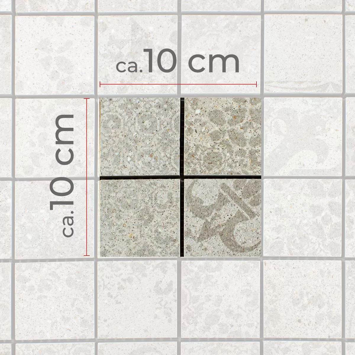 Próbka Mozaika Ceramiczna Płytki Eylem Retro Optyka Beżowy Q48